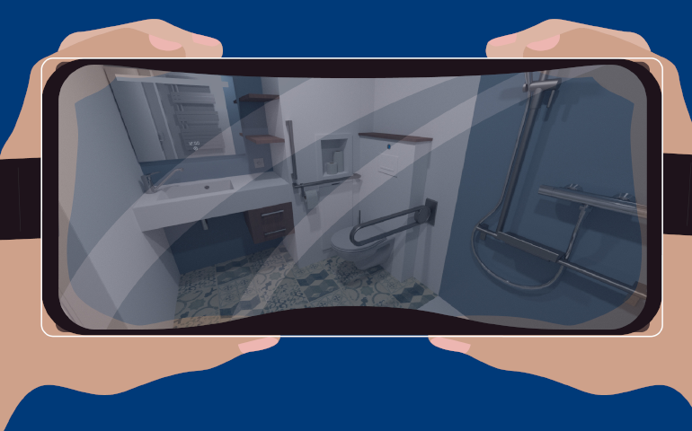 réalité virtuelle salle de bain préfabriquée